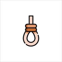 A hanging rope icon in a flat style vector