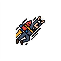 A man in a suit flying on a rocket vector