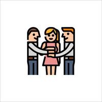 A couple is holding hands and hugging each other vector