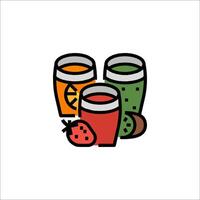 Juice and fruit juice icon illustration vector
