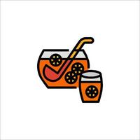 A drink with a glass and a straw vector