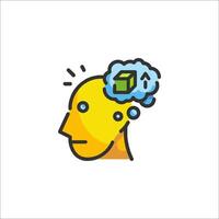 A yellow head with a box on it vector