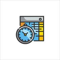 A clock and a calendar icon on a white background vector