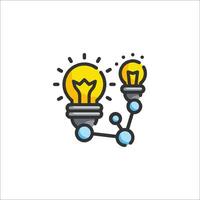 Two light bulbs with a light bulb on top vector