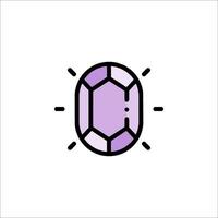 A purple gemstone icon on a white background vector