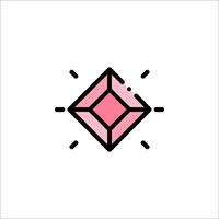 A pink diamond icon on a white background vector