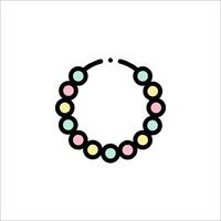 A colorful necklace with beads on it vector