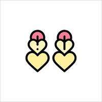 Two heart shaped earrings on a white background vector