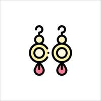 A pair of earrings with pink drops on them vector