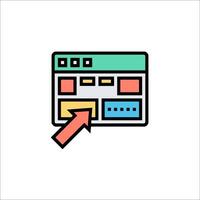 A web page with an arrow pointing to it vector
