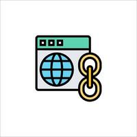 A globe and a link icon vector
