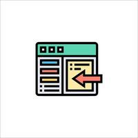 A web page with an arrow pointing to it vector