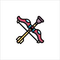 A bow and arrow icon on a white background vector