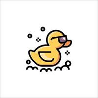 A duck wearing sunglasses in the water vector