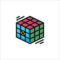 Rubik cube icon illustration vector