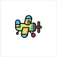 A colorful airplane icon on a white background vector