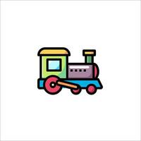 A colorful train icon on a white background vector