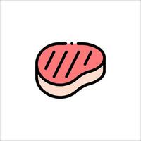 Steak icon in line style on white background vector