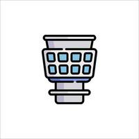A trash can icon with a basket inside vector