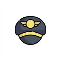 A black and yellow hat with wings on it vector