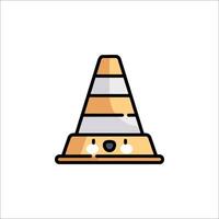 A traffic cone icon with a smiley face vector