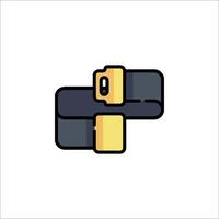 A yellow and black belt with a buckle on it vector