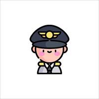 A cartoon character in a pilot's uniform vector