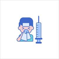Illustration of a doctor with a cold vector
