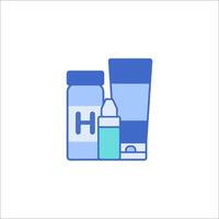 A bottle of medicine and a bottle of water vector