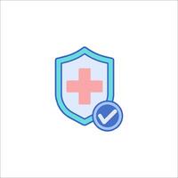 A shield with a cross and a tick vector