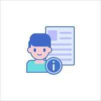 A man holding a document and a sign that says i vector