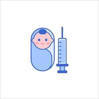 A baby in a blanket with an injection vector
