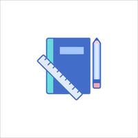 A notebook and pencil icon on a white background vector