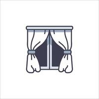 Window curtain icon illustration vector