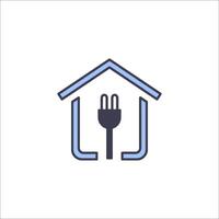 A house with a fork and a light bulb inside vector