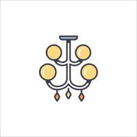 A chandelier with three balls on it vector
