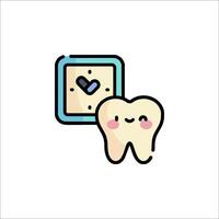A tooth with a clock on it and a smile vector