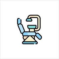 A dentist chair with a patient in the chair vector