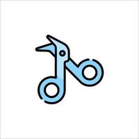 A blue and black icon of scissors vector