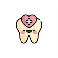 A tooth with a heart on it vector