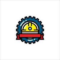 A yellow helmet with a red ribbon on it vector