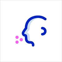 A logo with a man blowing bubbles vector