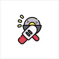 A cooking utensil with a frying pan on it vector