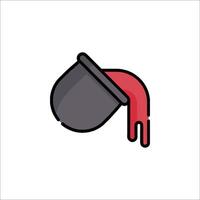 A red liquid pouring out of a cup icon vector