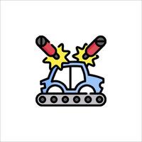 A cartoon car with two missiles on top vector