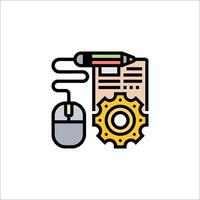 A mouse and a gear wheel are on a white background vector