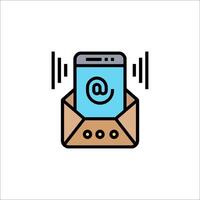 Email icon with phone and phone icon vector