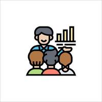 Teacher and students in classroom icon vector