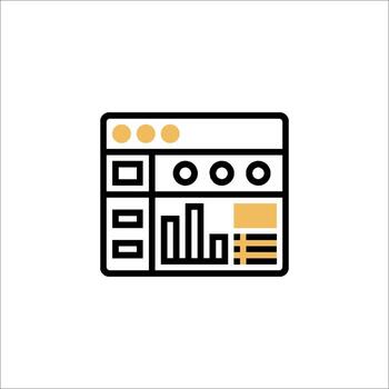 A simple icon of a computer monitor with a bar graph vector
