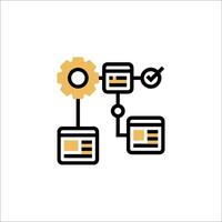 A white background with a black and yellow icon vector